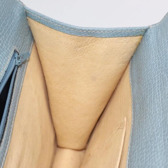 LOEWE Clutch Bag Leather Light Blue Gold Auth bs25818 - Picture 12 of 15